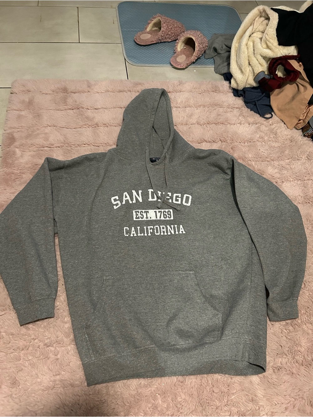 Freeway Grey San Diego California Pullover Hoodie